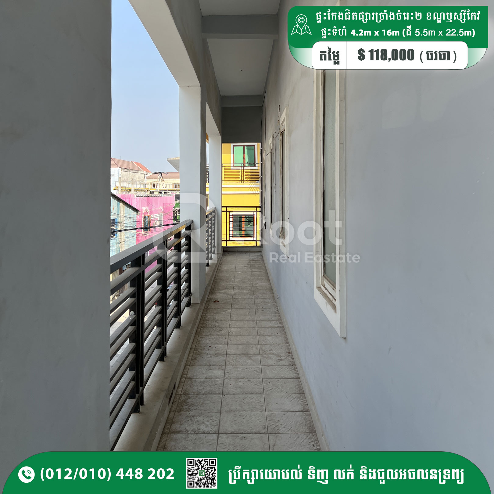 Corner Shop House For Sale 118,000$ Near Chrang Chamres 2 Market